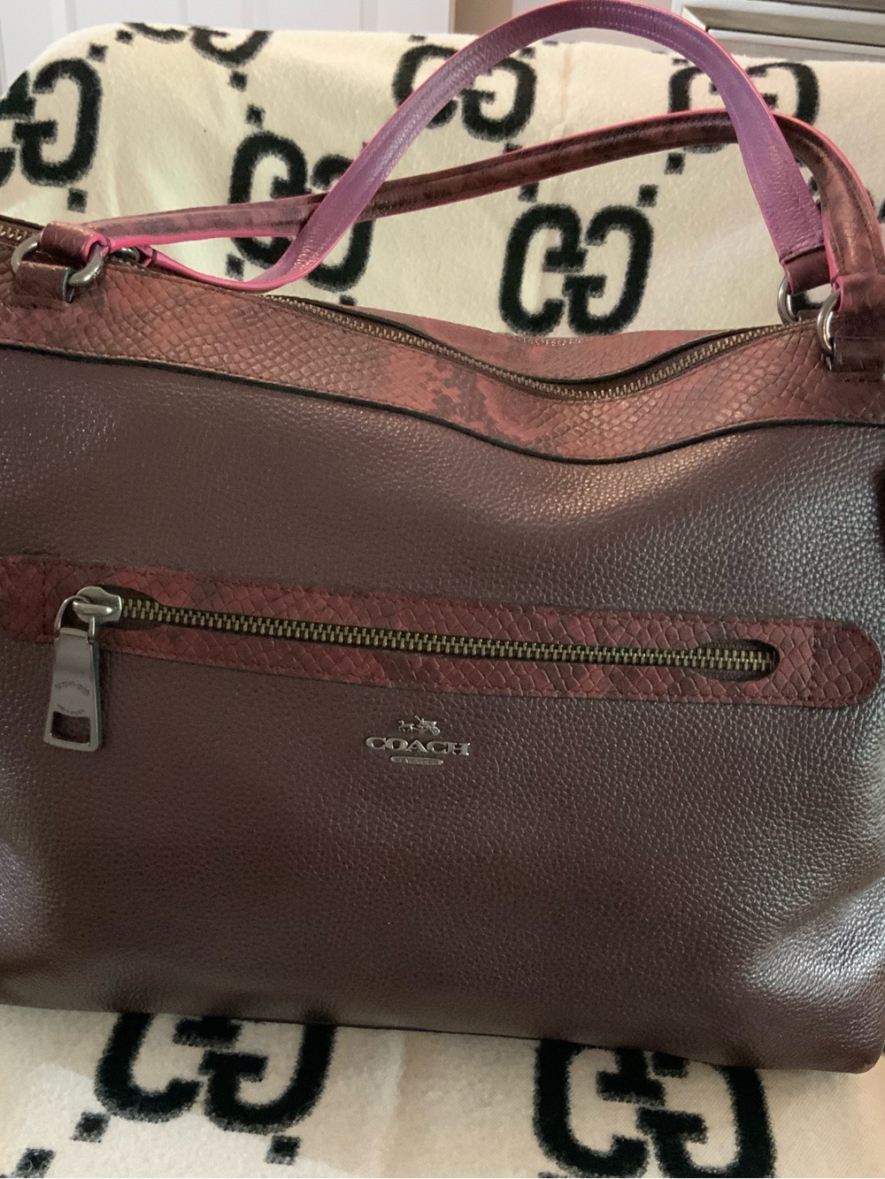 Coach Burgundy Leather Tote Purse